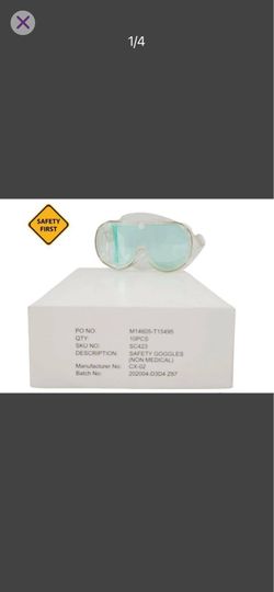 New Safety Goggles Non-medical Protection From Dust & Splashes 10-PK