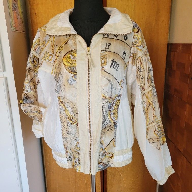 Women's Vintage 1980s River's Edge Sport Nautical Windbreaker Jacket Sz Med