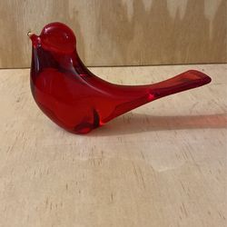 Vintage Ruby Red Bird Paperweight 5” (Ship Only)