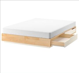 IKEA Platform Bed Frame with Storage Drawers