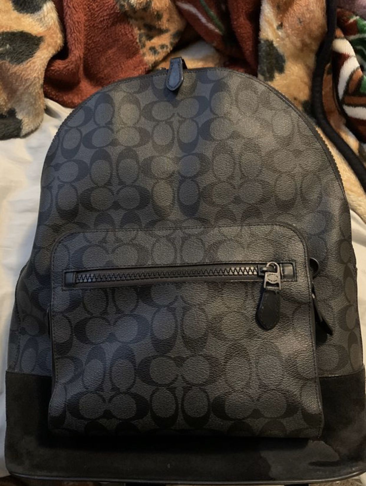 Black charcoal coach backpack