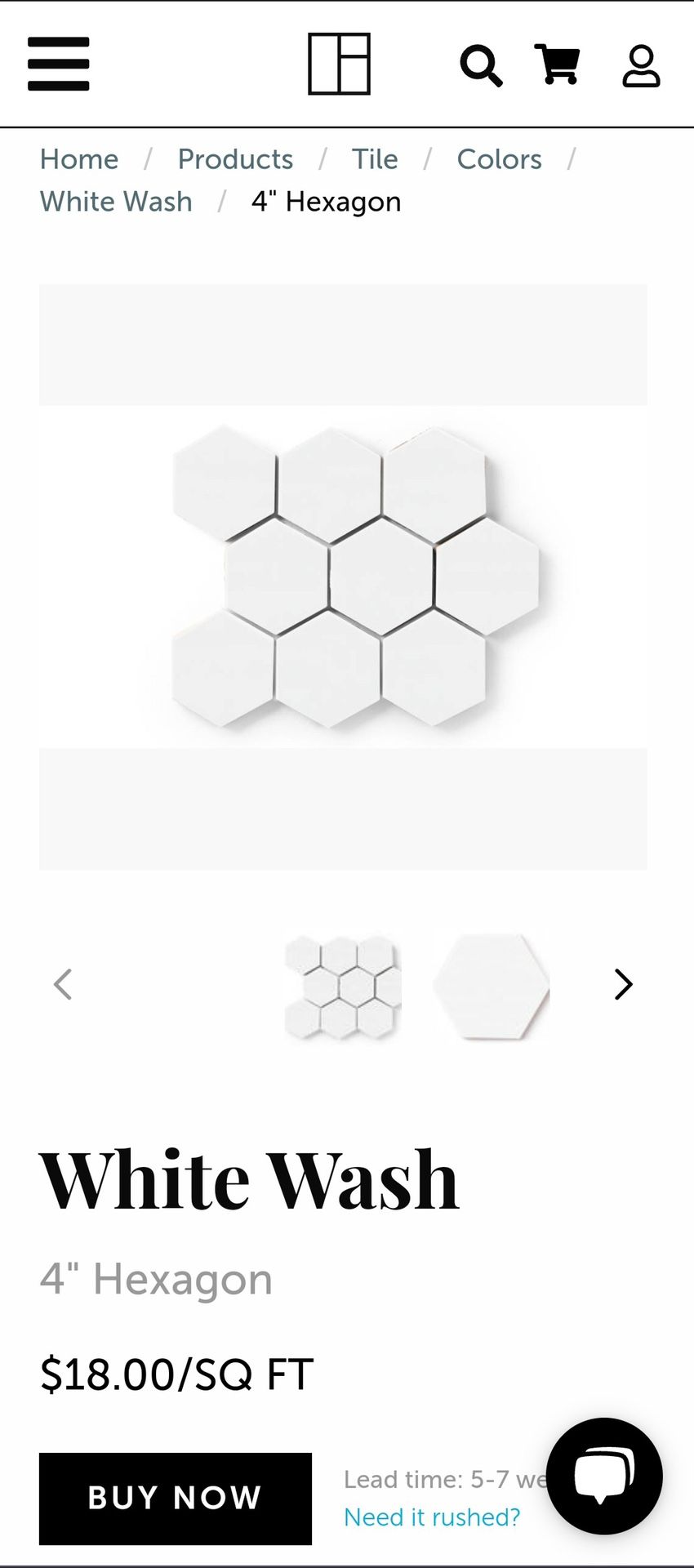Hexagon 4” White Ceramic Tiles