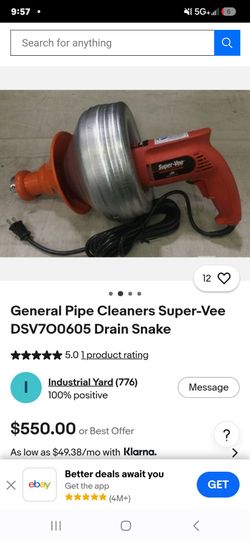 General Pipe Cleaners Super-Vee Drain Snake