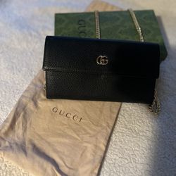 Authentic Gucci GG Marking Wallet On Chain 