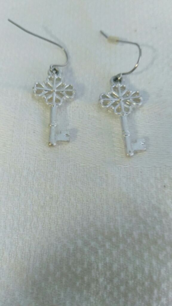 Earings keys sterling silver