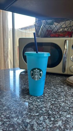 blue starbucks cup