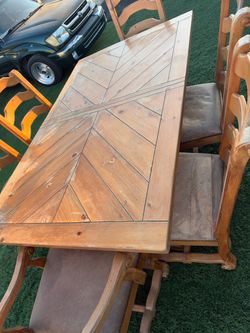 Wood Dining Table with Chairs Set for free
