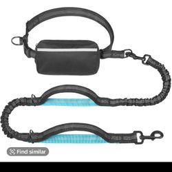 Hands Free Dog Lease With Zipper Pouch Dual Padded Handles