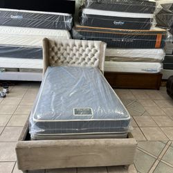 Twin Size, Bed Mattress, And Boxspring Included🚨🚨 Free Delivery🚨🚨