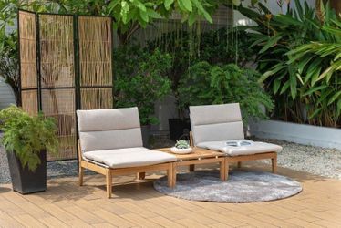 BRAND NEW 3 Piece Seating Set Furniture Outdoor & Patio, 100% FSC Certified Teak Wood Sofa Set