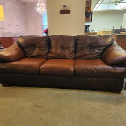 92" Heavy Duty Leather Couch