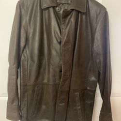 Men’s Genuine Leather Jacket Brown M