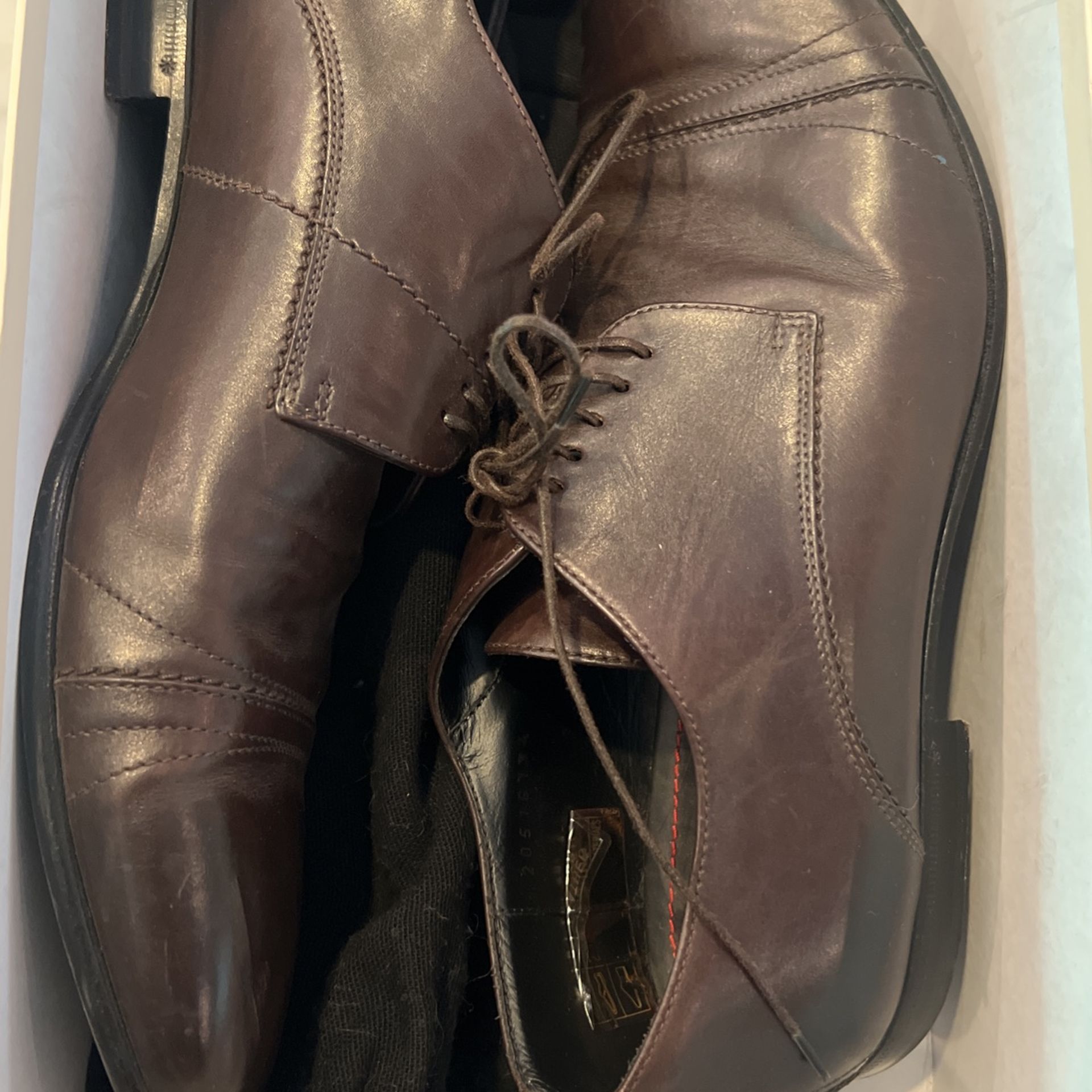 Hugo Boss Oxford Dress Shoes Men 12 Brown Suede Wingtip Made in Italy Blue Laces Hugo Boss Men main image 3