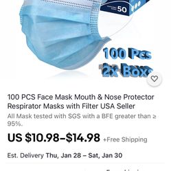 Face Mask Pck Of 50 Ct