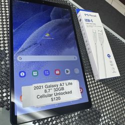 Unlocked 2021 Samsung Galaxy Tab A7 Lite 8.7” Tablet 32GB