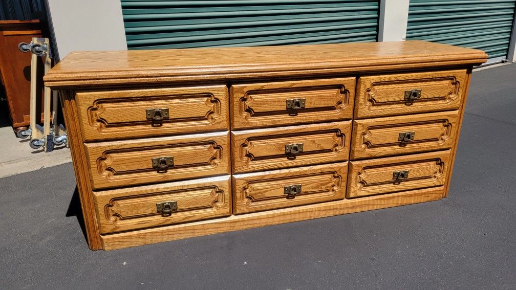 9 Drawer Oak Dresser