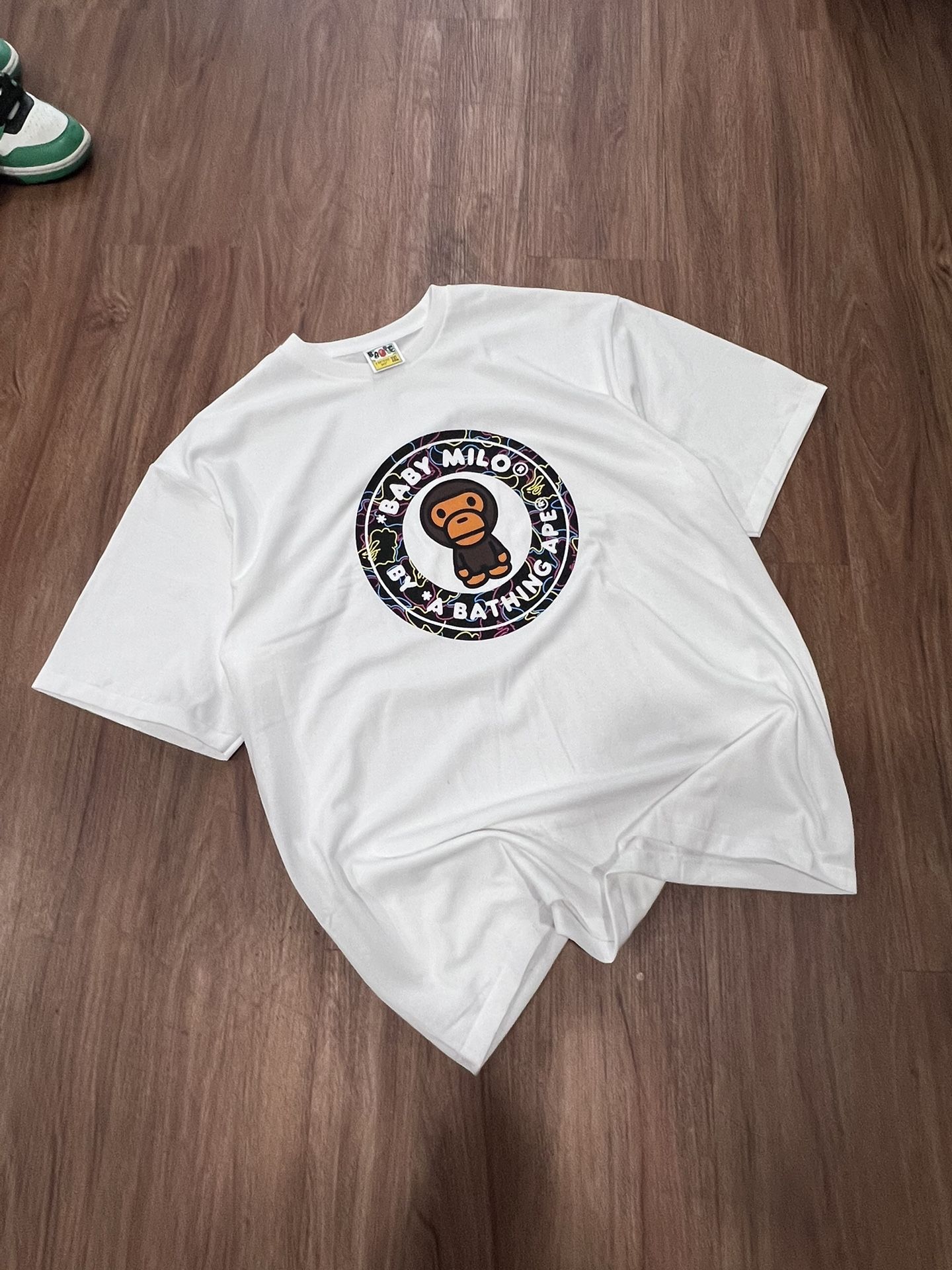BAPE Baby Milo Neon Circle Logo White Tee (Size 3XL)