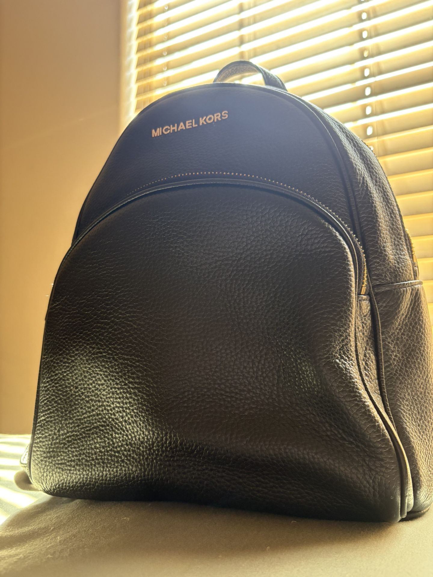 Black Leather Michael Kors Backpack