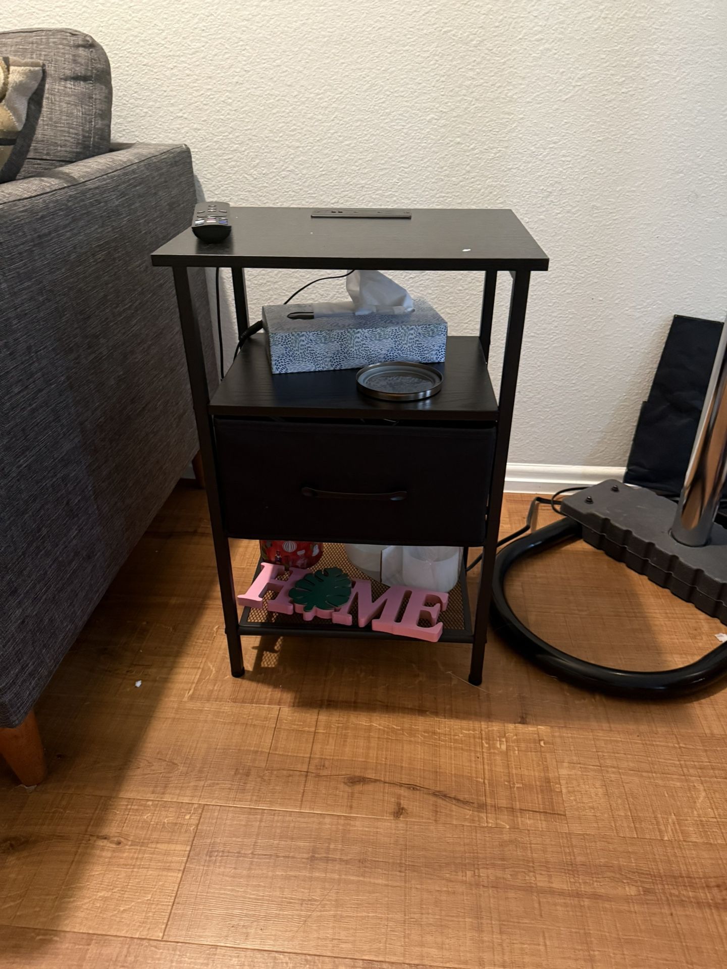 2 Black End Tables With LED Lights $50