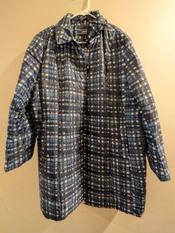 Lands' End blue plaid puffer jacket Size 18 #puffer #winterwear #kids #landsend