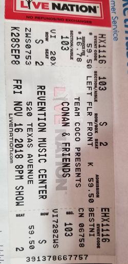 Last minute tickets to Conan and Friends in Houston Revention Center