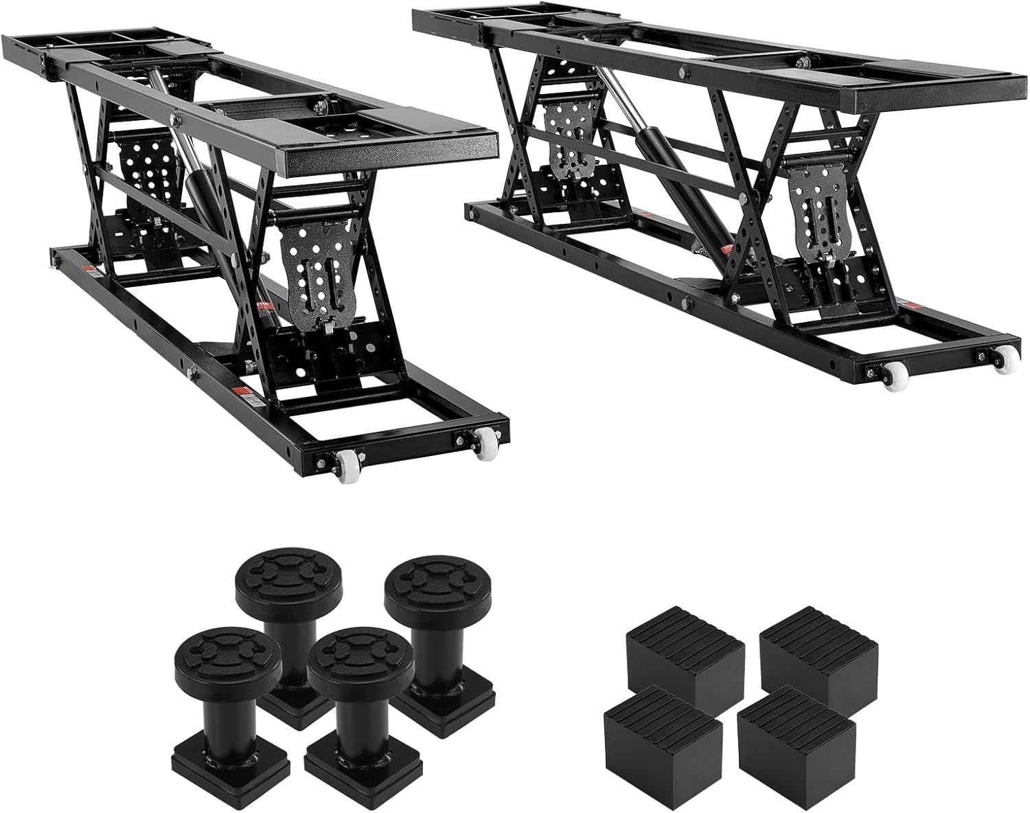 VEVOR Car Lift, 7,000 LBS Capacity Portable Car Lift, with Extended-Length Plates, 26.8" Max. Height, Heavy-Duty Carbon Steel Truck Lift with 120V Pow