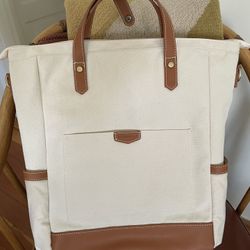 Ivory Canvas backpack Tote