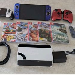 Nintendo Switch (oled) With Games And Accessories 