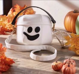 LOUNGEFLY MCDONALDS HALLOWEEN GHOST BOO BUCKET CROSSBODY BAG GLOW IN DARK NEW WITH TAGS--PRICE IS FIRM