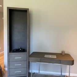 Restoration hardware book shelf with desk bundle