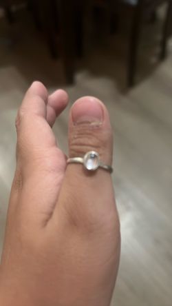 White sapphire ring for a woman