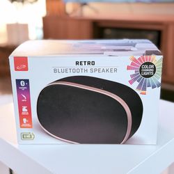 Retro Bluetooth Speaker — Color Changing Lights — New