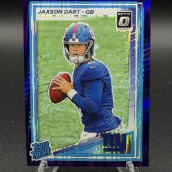 2025 Donruss Optic Rated Rookie Purple Shock Prizm #273 Jaxson Dart RC