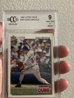 1992 Greg Maddux  Upper Deck Graded Card 9 In Mint Condition 