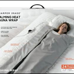 Sharper Image Calming Heat Sauna Wrap, 8 Heat Levels, 3 Massaging Vibrations, Gray
