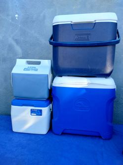 $100 por las 4 lleleras de 28 Quart 26.5 litros, 36 latas, excelente estado