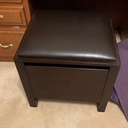 Ottoman Leather With Drawer Pure Wood New