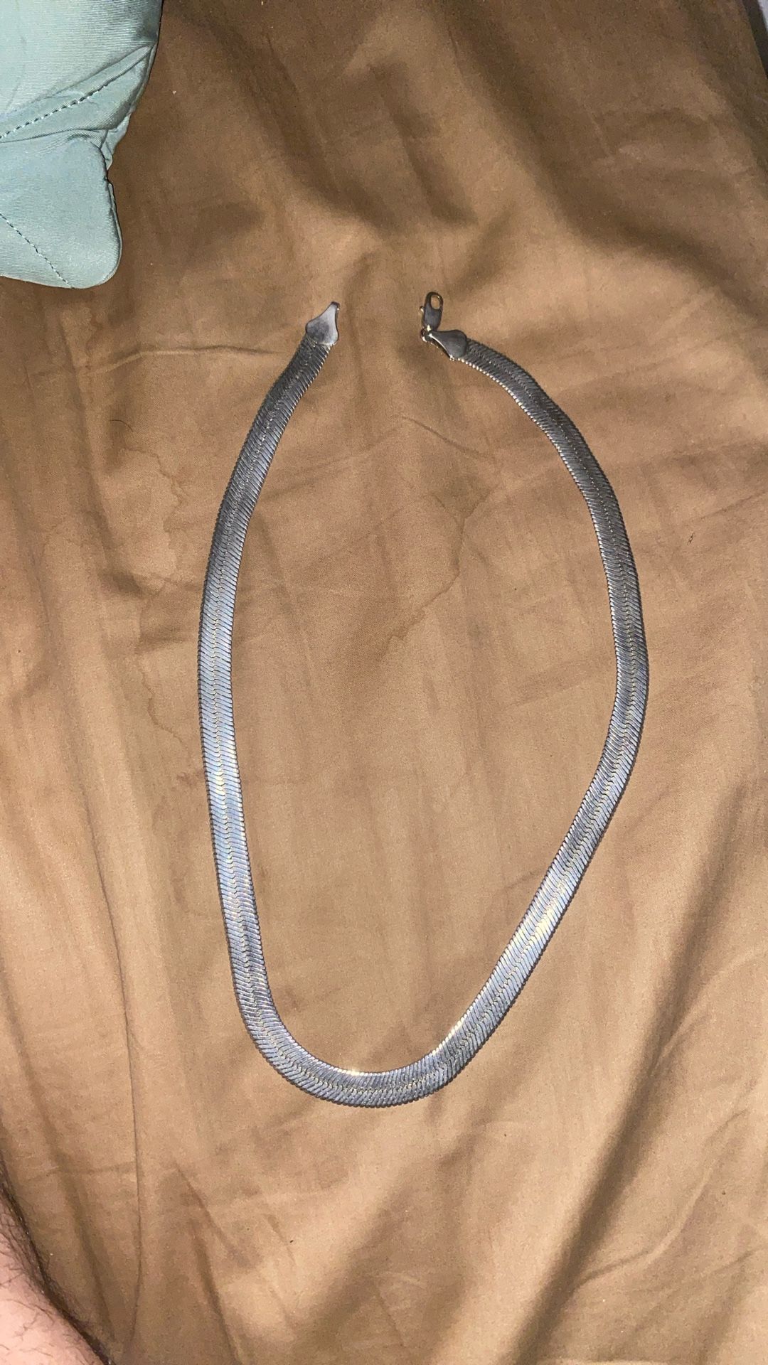 sterling silver herringbone chain