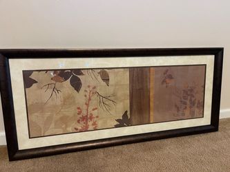 Large Framed Botanical Art - Abstract Leaves