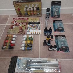 D&D Ready-To-Paint Miniatures, Paint, Primer, New Brush Set - Price Includes All