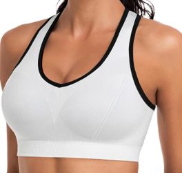 White Racerback Sports Bra