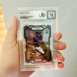 Zay Flowers Rookie Card On Card Autograph Beckett 10 Authenticated