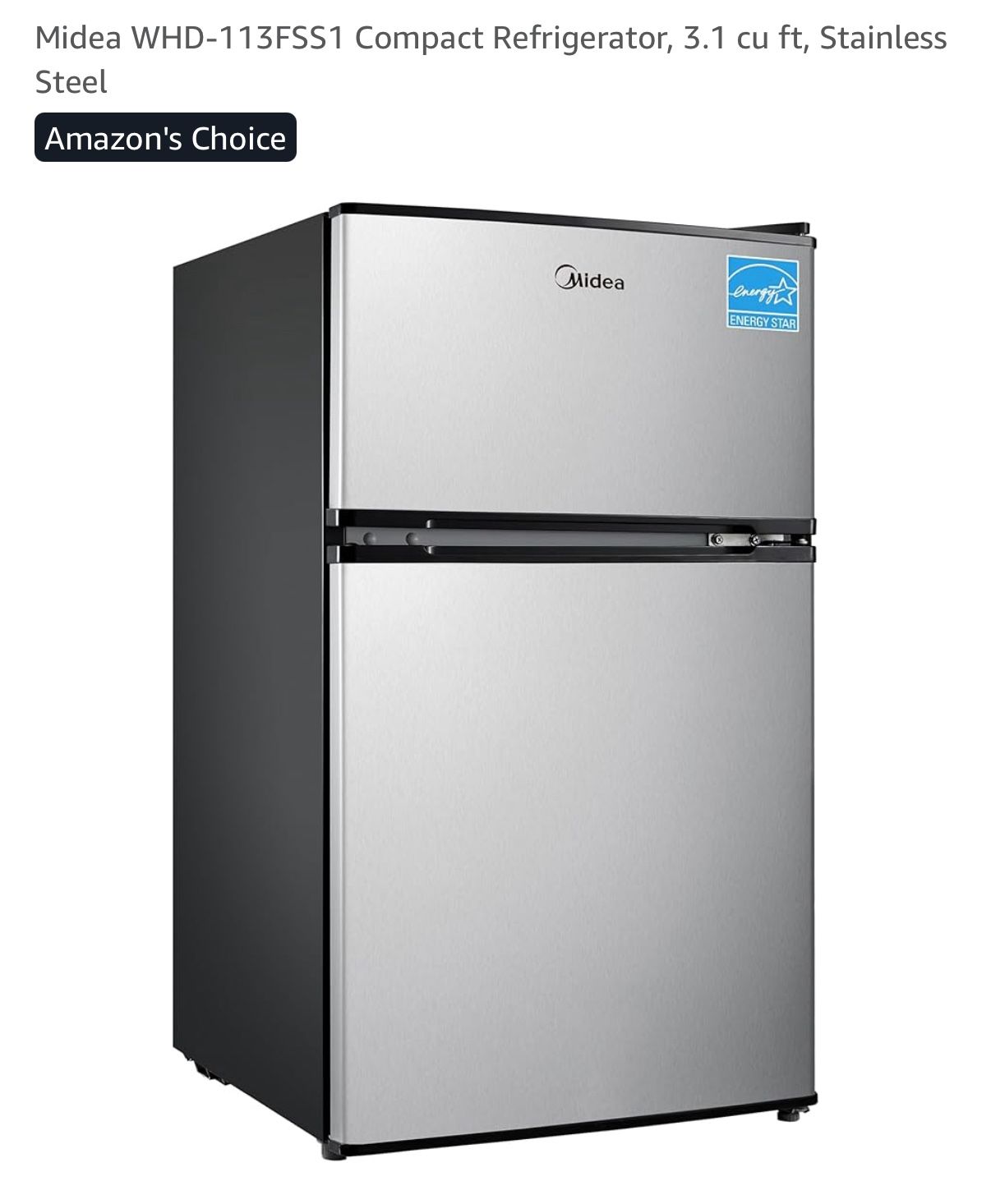 Midea Compact Refrigerator 3.1 cu ft - Stainless Steel