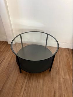 Black Glass-Top Coffee Table