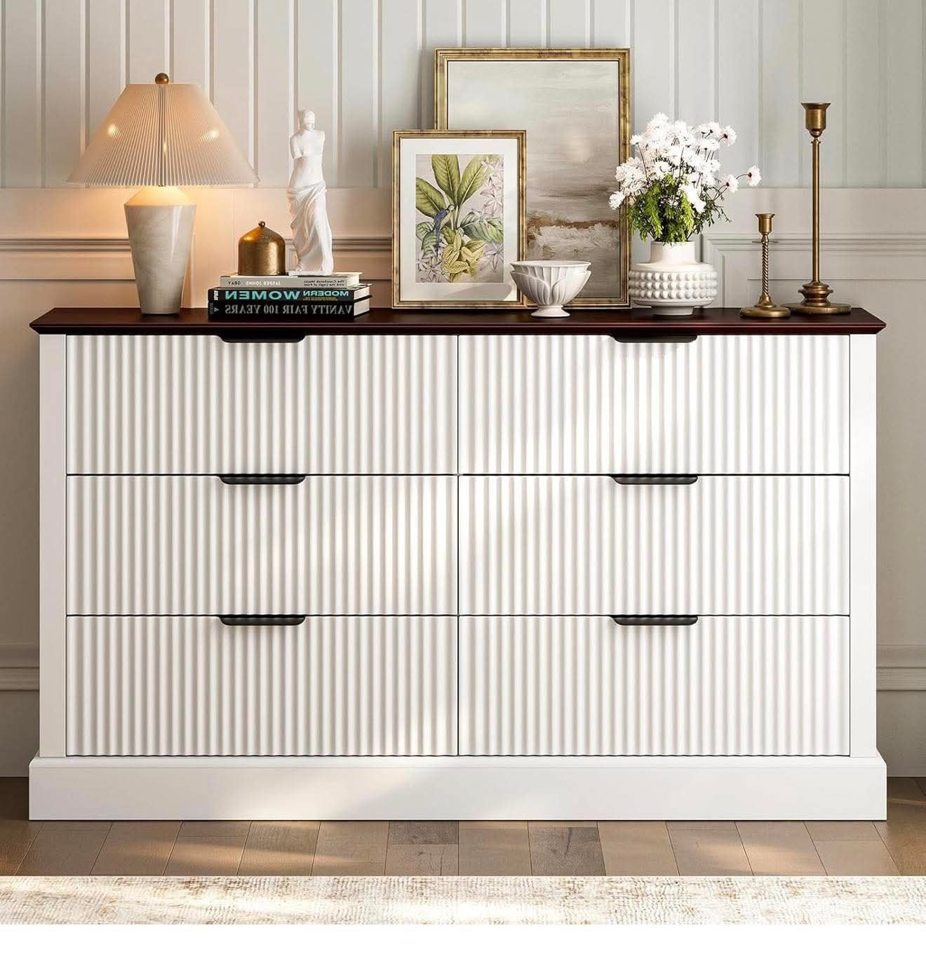dresser drawers under $100 Palace Imports 100% Solid Wood Kyle 6-Drawer Dresser, White quality FSC The Low Stow Dresser -