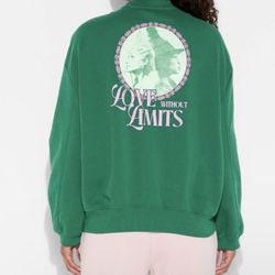 Wicked Women's Small Wicked Love without Limits Graphic Sweatshirt - Emerald Green 