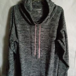 Hoodie By Lukka grey & Pink drawstring Sizes L