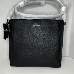 Kate Spade Bucket Black Pebbled Leather KM546 Shoulder Bag