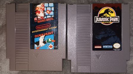 🔥 Vintage NES Collector's Lot - Super Mario Bros. / Duck Hunt + Jurassic Park - Cleaned, Tested & Authentic - Great Shape!