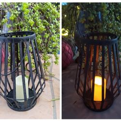 $15 Garden Lantern 14" Tall Without Handle. Battery Candle. Batteries Not Included 